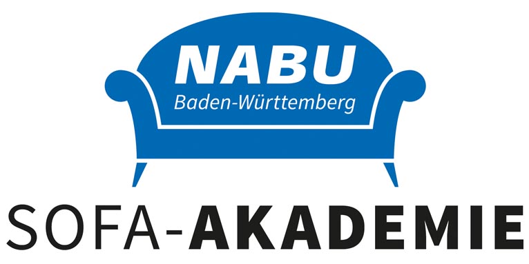 Mit der digitalen NABU-Sofa-Akademie mehr über Naturschutzthemen erfahren. - Logo: NABU BW