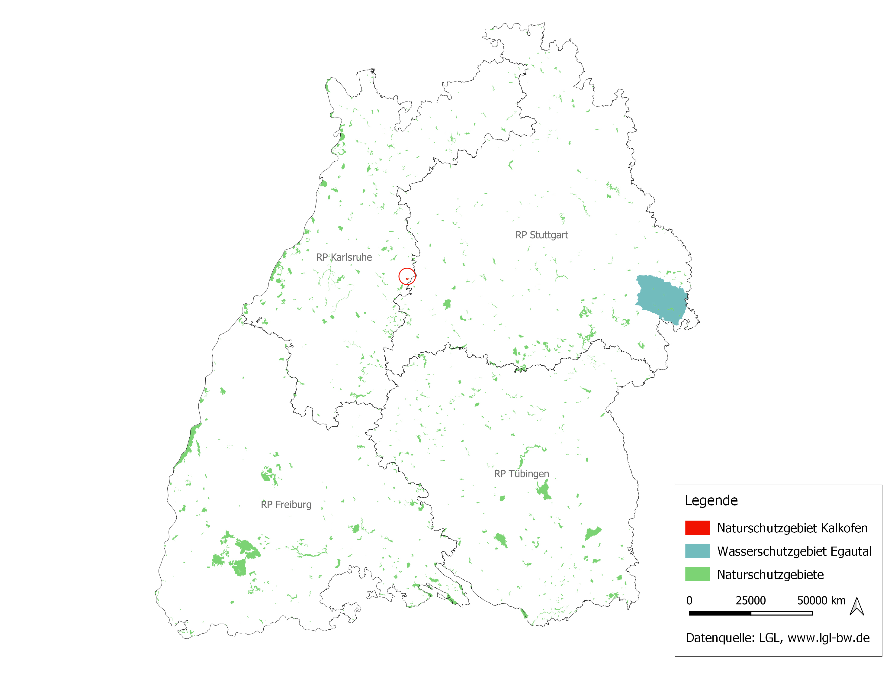 Karte zu Pestiziden in Naturschutzgebieten Baden-Württembergs. Grafik: Landesamt für Geoinformation und Landentwicklung